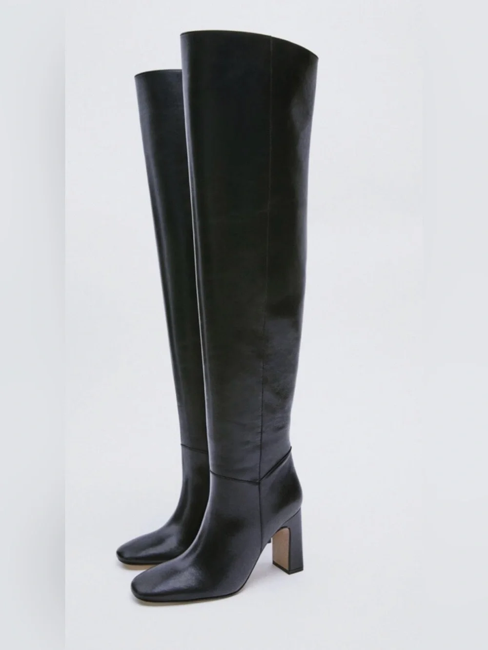 Zara Over The Knee Long Leather Boots